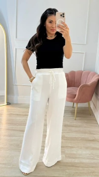 Blusa Canelada Patricia Mangas Curtas