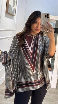 Blusa Kaftan Acetinada Estampada Hellen