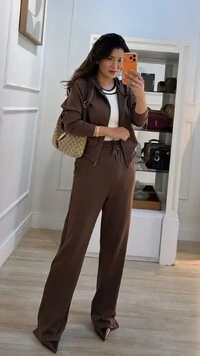 Conjunto Moletom Detalhe Canelado Jhenifer Botões Na Barra