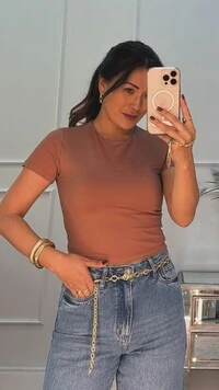 Blusa Cropped Suplex Pollyana Mangas Curtas