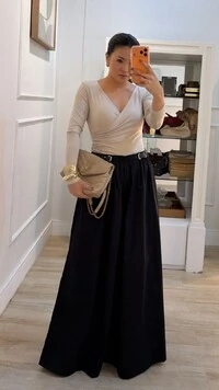 Blusa De Malha Decote V Transpassado Lina Mangas Longas