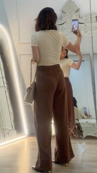Calça Pantalona Suellen Pala Larga Transpassada Botões Forrados