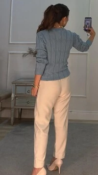 Blusa Tricot Jacky Trançados E Mangas Longas Princesa