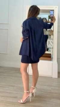 Maxi Camisa Twill Sofia Botões Forrados