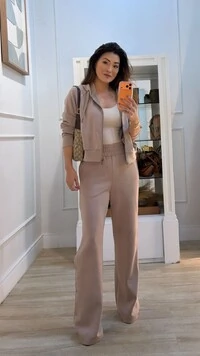 Conjunto Moletom Blusa E Calça Jamile Botões Laterais