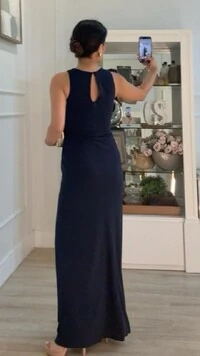 Vestido Longo Melory Detalhe Frontal Drapeado Transpassado