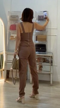 Calça Viscose Com Linho Mariana Botão Forrado