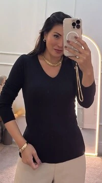 Blusa Tricot Piettra Losangos Com Detalhes De Nervuras