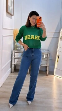 Blusa Tricot Vazada Brasil Amora Mangas Longas
