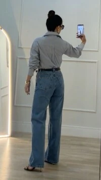 Camisa Listrada Diana Mangas Longas