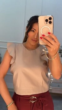 Cropped Twill Edith Mangas De Babado