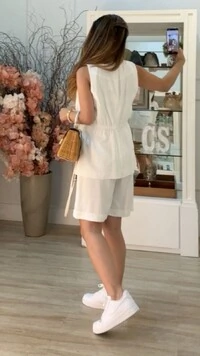 Bermuda Alfaiataria Maria Com Cinto Fino Couro Eco