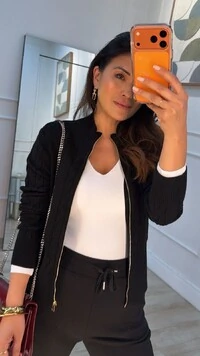 Blusa Tricot Gola Alta Trançados Pela Peça Nathaly Zíper Dourado