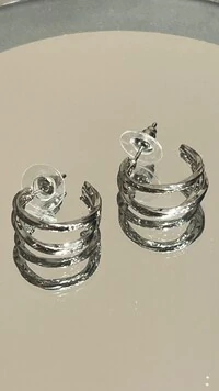 Brinco Argola Fina Tripla Lisa