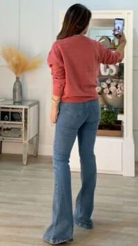 Blusa Tricot Ampla Hallie Com Nervuras Horizontais E Mini Entremeios