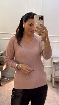 Blusa Tricot Canelado Solange Decote V