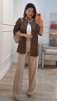 Maxi Cardigã Casaco Suede Suelen
