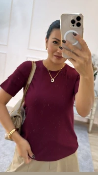 Blusa De Malha Noemi Mangas 3/4 Com Recortes