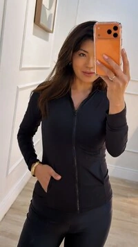 Jaqueta Malha Tecnológica Gola Alta Milena