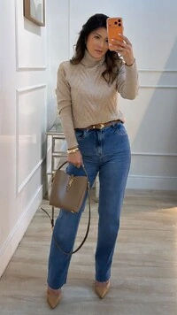 Blusa Tricot Gola Rolê Kelly Nervuras Caneladas Na Diagonal