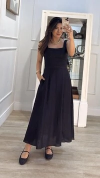 Vestido Midi Evasê Susan Alças Largas