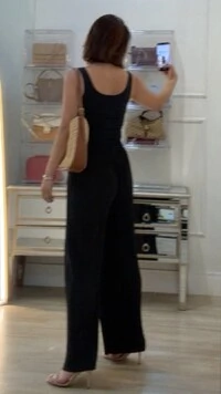 Calça Pantalona Plissada Serena Pala Larga Com Elástico