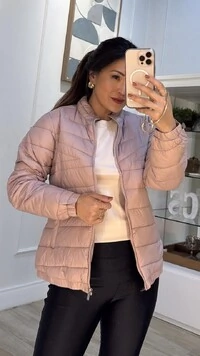 Jaqueta Nylon Valentina Pespontos Em Triangulo Horizontal