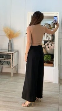 Blusa Regata Cropped Canelada Mia Gola Alta