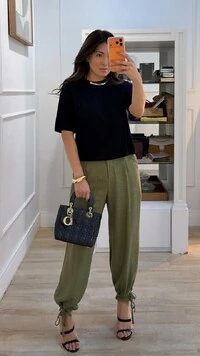 Blusa Malha Ampla Gola Careca Anny Mangas 3/4