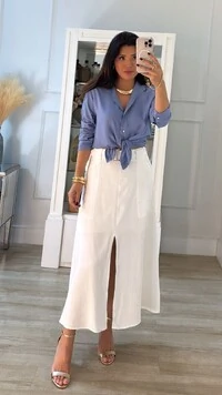 Camisa Viscose Kylie Com Botões Resinados Com Brilho