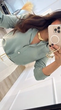 Camisa Viscose Kylie Com Botões Resinados Com Brilho