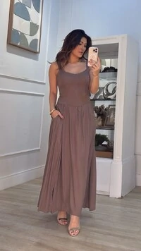 Vestido Longo Ana Decote Coração E Fenda Frontal