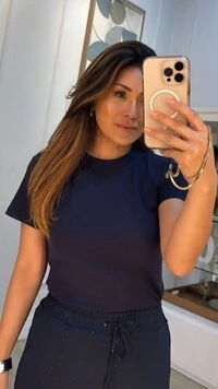 Blusa De Malha Bruna Mangas Curtas