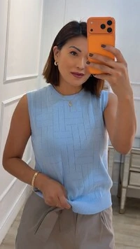 Blusa Regata Tricot Luana Com Entremeios