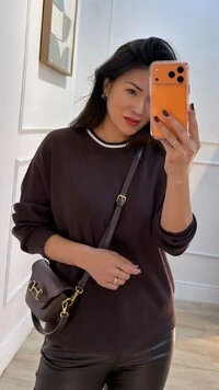 Blusa Tricot Jessica Detalhe Listrado Na Gola