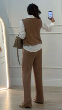 Calça Pantalona Tricot Natasha Pala Larga