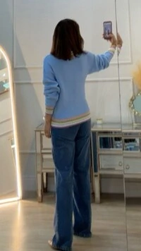Blusa Tricot Texturizado Aylla Gola Alta Detalhe Listras Multicolor