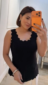 Blusa Regata Canelada Diana Detalhe Nuvem