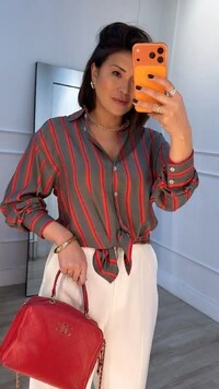 Maxi Camisa Listrada Charlotte Listras Duplas Bicolor