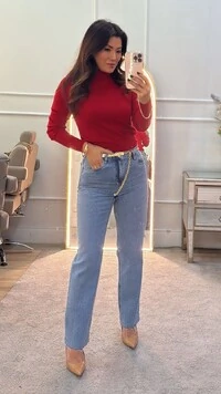 Blusa Tricot Basica Cacharrel Izabelly Nervuras Caneladas Nos Ombros