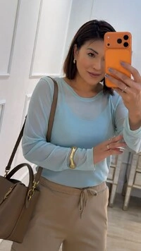 Blusa De Tule Maysa Mangas Longas