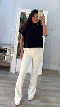 Blusa Ampla Tricot Priscila Gola Alta Canelada