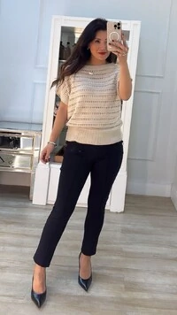 Kit 2 Peças Gisele Blusa Ampla Com Entremeios E Regata