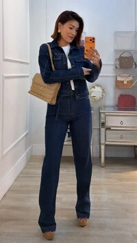 Calça Pantalona Jeans Carla Cinto Fino