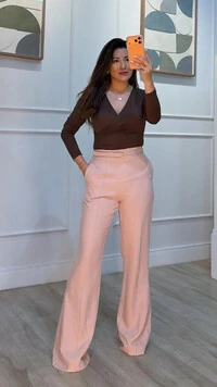 Blusa Cachequer Suplex Mangas Longas Renata Decote V