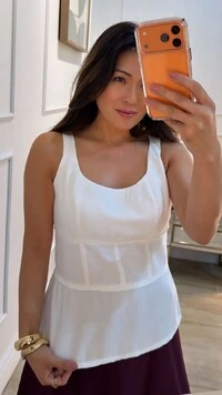 Blusa Decote Em U Ciena Detalhe De Recorte Frontal