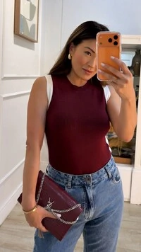 Blusa Regata Tricot Canelada Louise Faixa Lateral