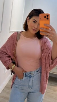 Kimono Tricot Vazado Fabi Mangas 3/4