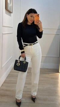 Blusa De Malha Drapeado Lateral Mila Mangas Longas