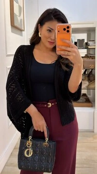 Kimono Tricot Vazado Fabi Mangas 3/4